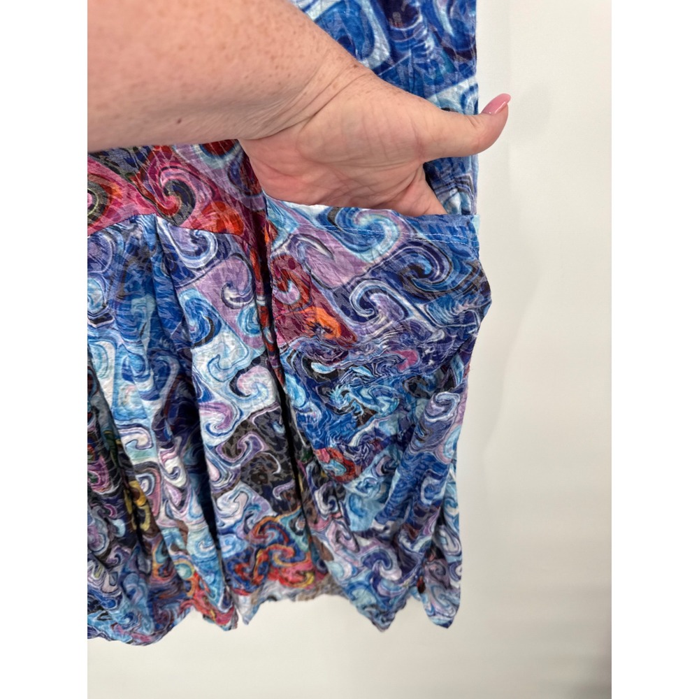 Carine Dress Womens XL Artsy Avant Garde Pockets Abstract Casual Boho Flowy - Picture 8 of 8